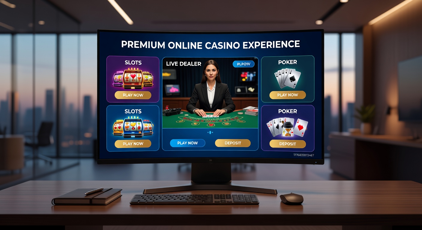 Futuristic online casino scene with VR headsets, blockchain icons, and cryptocurrency wallets integrated into slot machines and roulette wheels