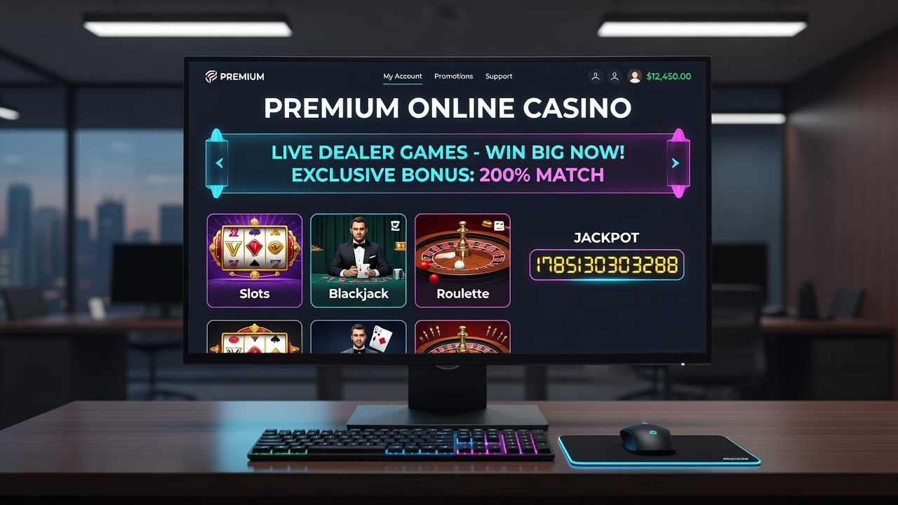 Live dealer tables and slot interfaces displayed on modern devices in an online casino environment