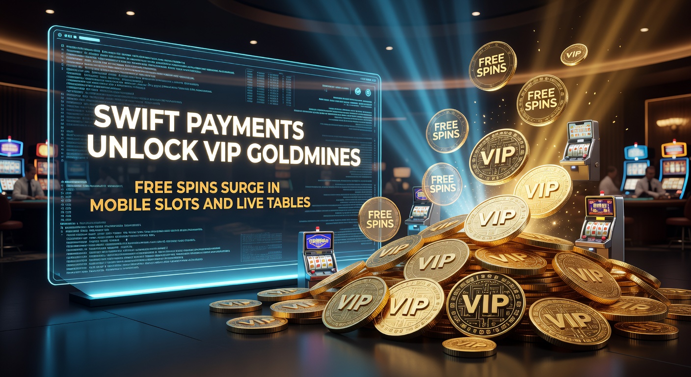 Digital graphic showing lightning-fast payment icons unlocking golden VIP vaults filled with spinning slot reels and live dealer tables