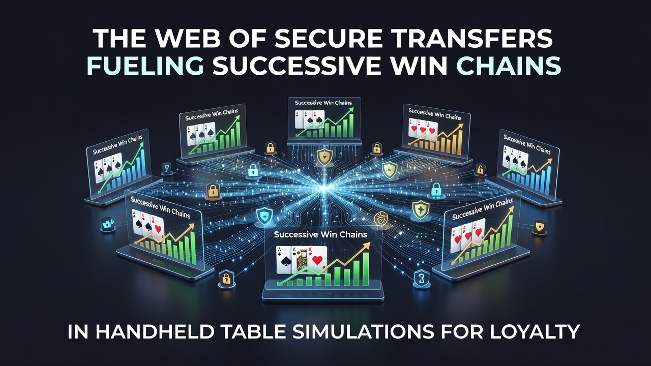 Mobile device displaying chained wins across multiple table game simulations with loyalty progress indicators
